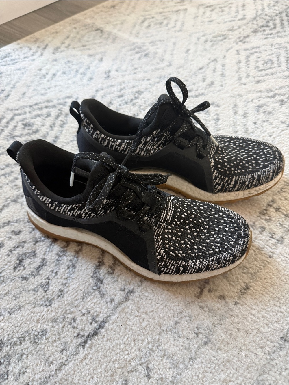 Women’s Adidas Pure Boost Black & White Sneakers